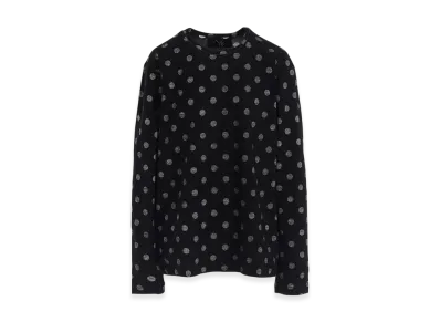 Y's Polka Dot Y's Stitch Longsleeve Big T "Black"