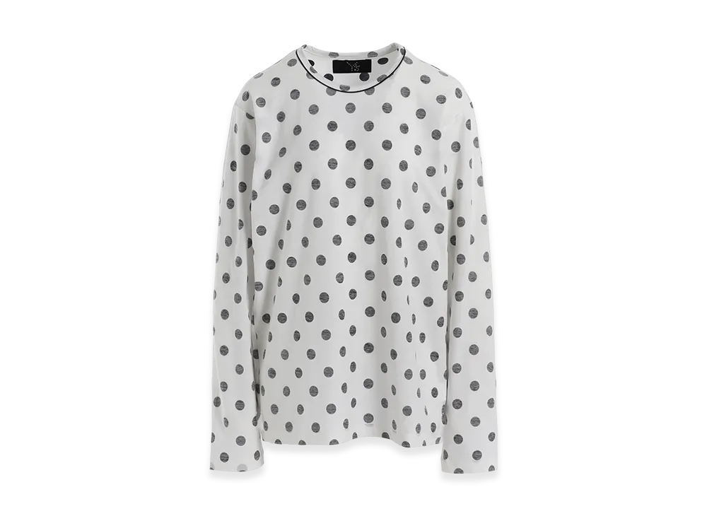 Y's Polka Dot Y's Stitch Longsleeve Big T "Off White"