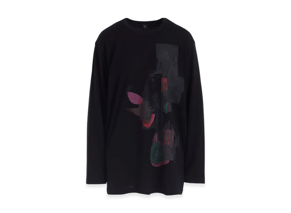 Y's Fruit Print Graphic Long Sleeve T "Black"