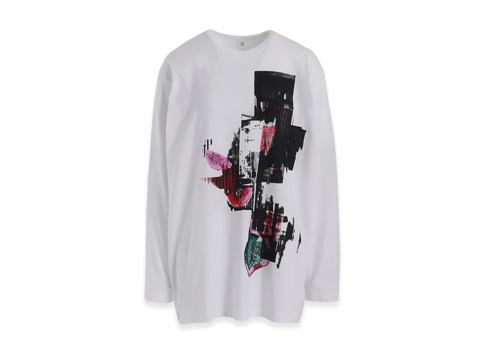 Y's Fruit Print Graphic Long Sleeve T "Off White"