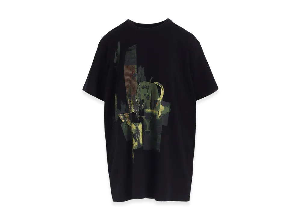 Y's Fruit Print Graphic Half Sleeve T "Black"