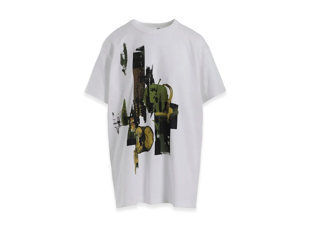 Y's Fruit Print Graphic Half Sleeve T "Off White"