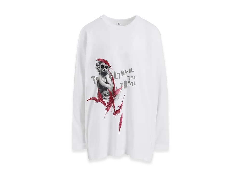 Y's Angel Print Long Sleeve T "Off White"