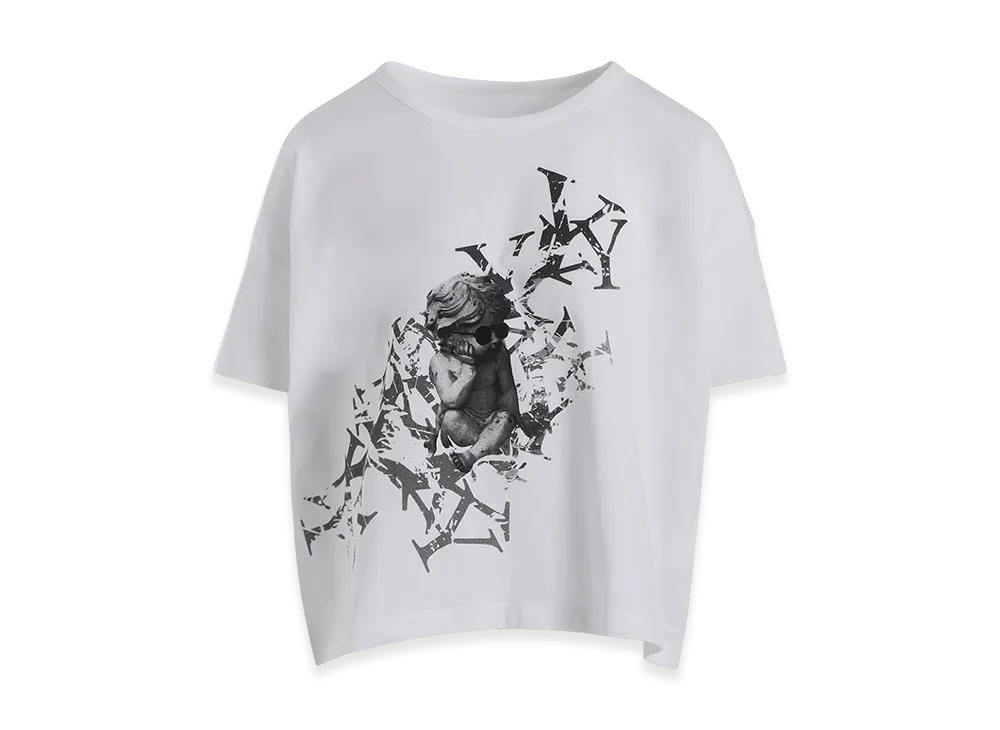 Y's Angel Print Half Sleeve T "Off White"