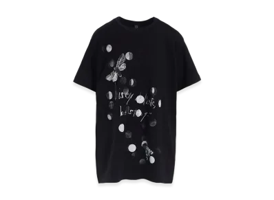 Y's Polka Dot / Butterfly Print Half Sleeve T "Black"