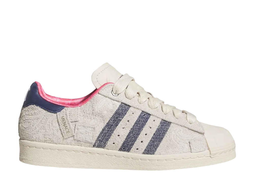 MENACE × adidas Superstar "Wonder White/Dark Blue/Haze Rose"