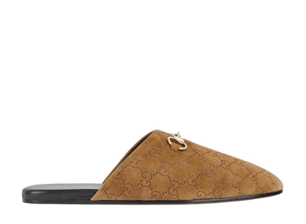 グッチ ホースビット付き スリッパ "ブラウン スエード"