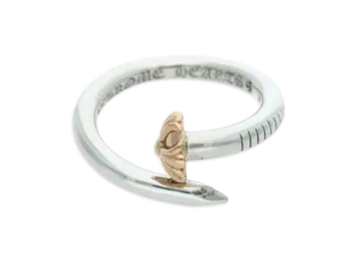 Chrome Hearts 22K Nail Cross Ball Silver Gold Combi Ring "Silver/Yellow Gold"