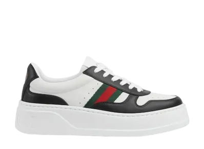 GUCCI Women's Chunky Sneaker "Black/White Leather"