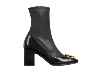 GUCCI Women's Ankle Boot with Half Horsebit "Black Stretch Leather"