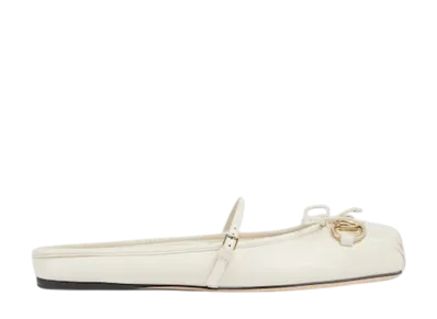 GUCCI Women's Horsebit Mule "Off White Leather"