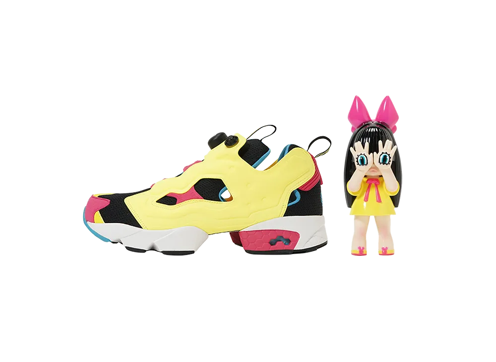 Reebok GRAPE BRAIN x Reebok x SNKRDUNK INSTAPUMP FURY 94 OG "Nigiru chan Black ver" "YELLOW x BLUE x PINK"
