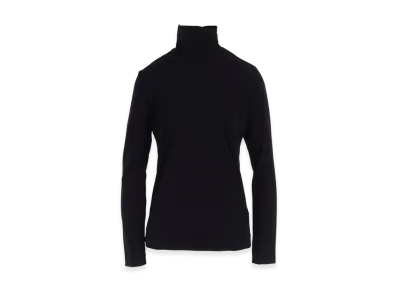 Y's Soft Jersey High Neck Long T "Black"