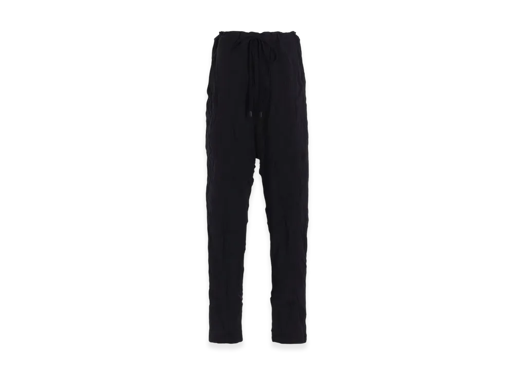 Y's Wrinkle-Effect Tapered Pants "Black"