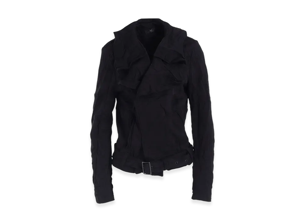 Y's Wrinkle-Effect Moto Jacket "Black"