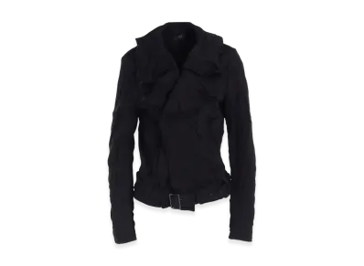 Y's Wrinkle-Effect Moto Jacket "Black"