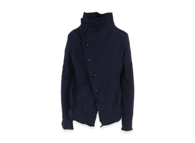 Y's Wrinkle-Effect Asymmetric Jacket "Navy"