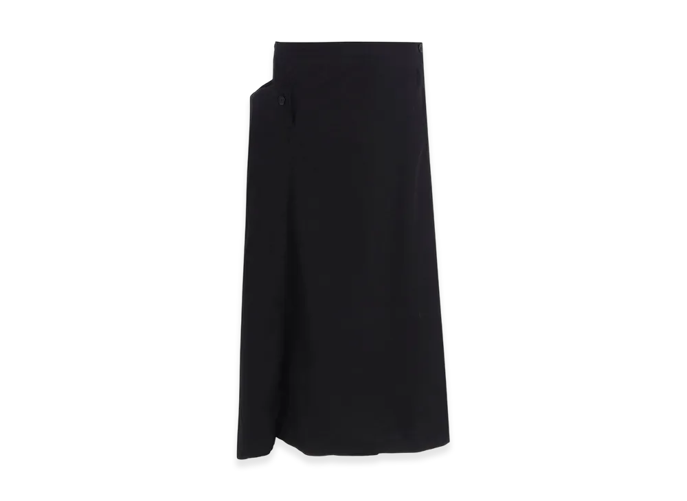 Y's Cotton Twill Garment Dye Right Big Belt Skirt "Black"