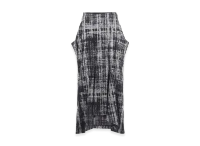Y's Faded Plaid Jacquard Drop Skirt "Black"