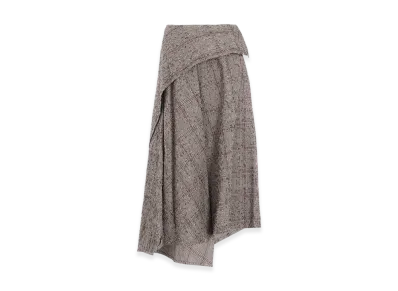 Y's Needle-Punched Asymmetric Skirt "Beige"