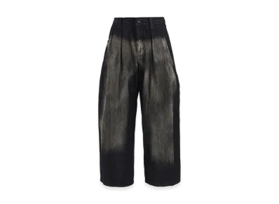 Y's Spotted Denim Front Big Pocket Pants "Black"