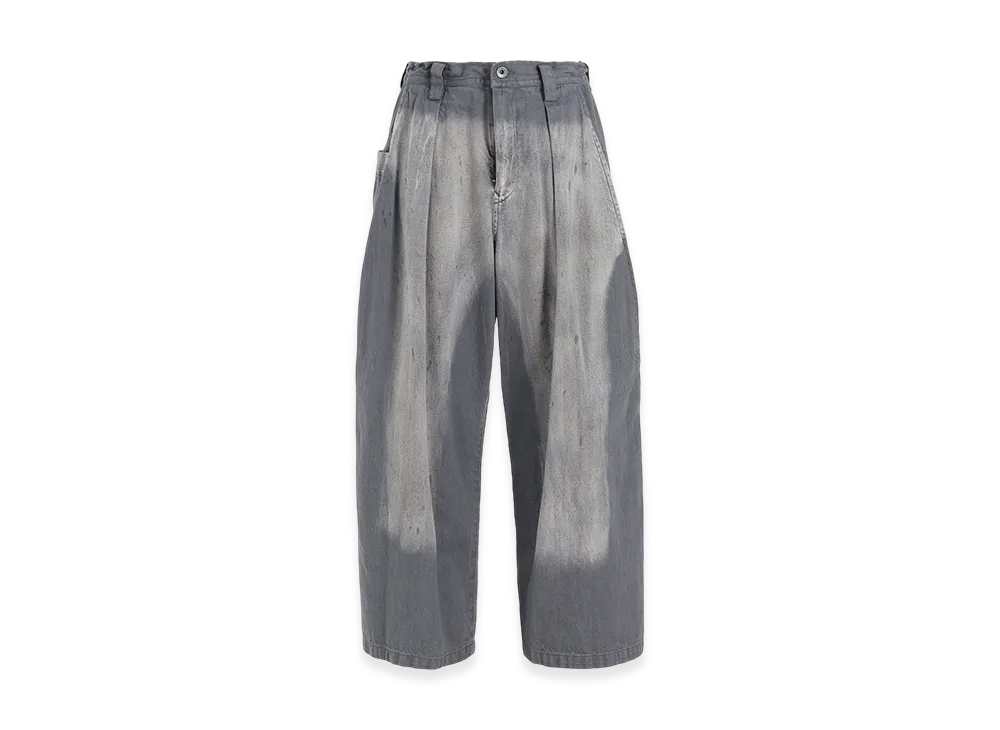 Y's Spotted Denim Front Big Pocket Pants "Grey"