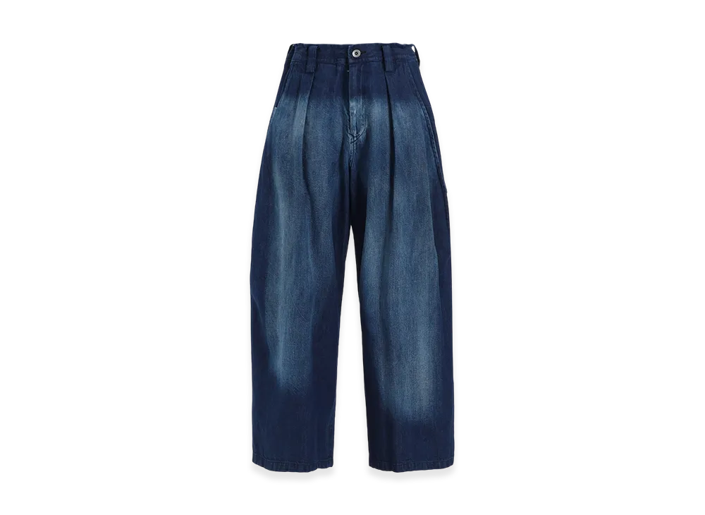 Y's Spotted Denim Front Big Pocket Pants "Indigo"