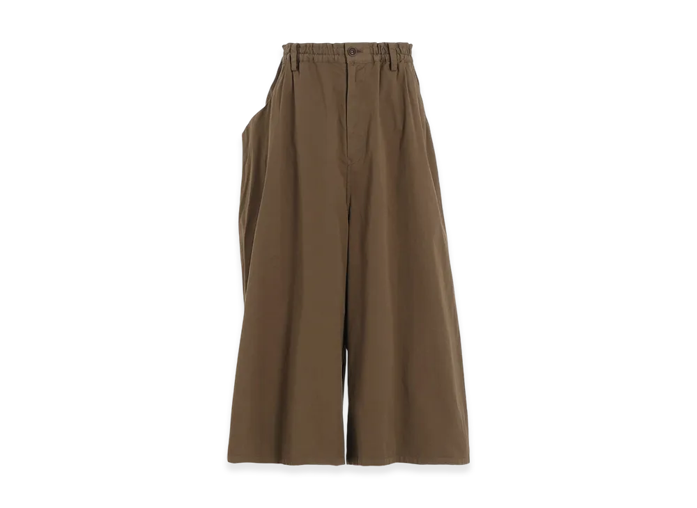 Y's Cotton Twill Garment Dye Right Side Drape Pants "Beige"