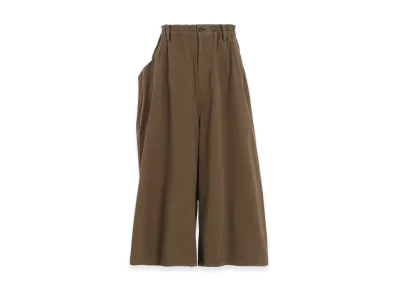 Y's Cotton Twill Garment Dye Right Side Drape Pants "Beige"