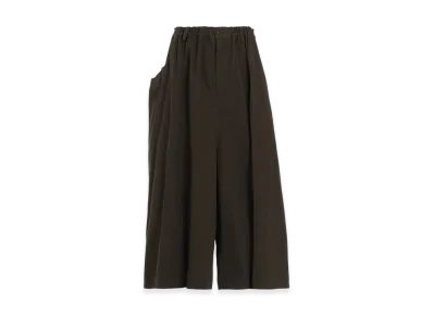 Y's Cotton Twill Garment Dye Right Side Drape Pants "Khaki"