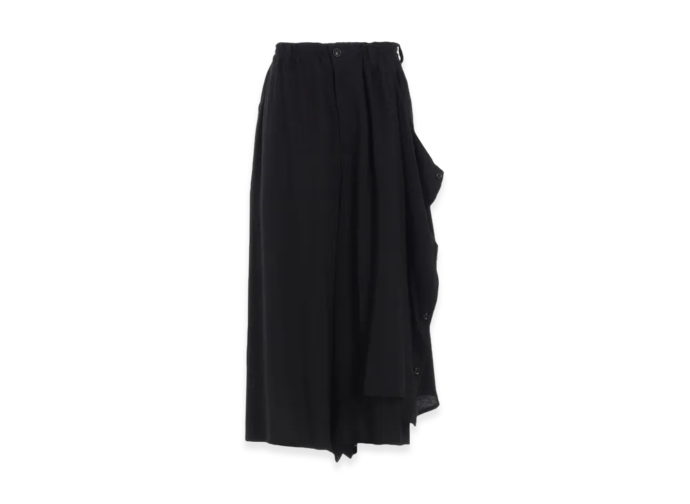Y's Hard-Twist Serge Left Double Button Open Pants "Black"