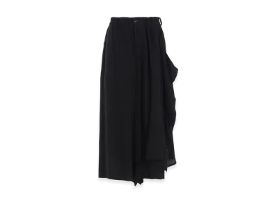 Y's Hard-Twist Serge Left Double Button Open Pants "Black"