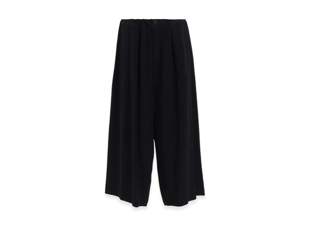 Y's Ta/Pe Crepe De Chine Front Tuck Wide Pants "Black"