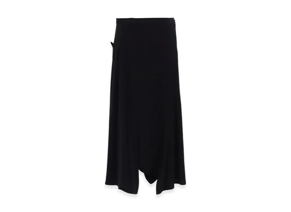 Y's Ta/Pe Crepe De Chine Asymmetric Flare Pants "Black"