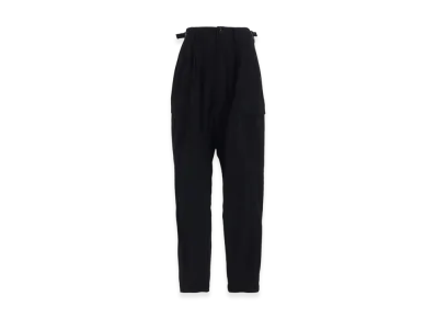 Y's Wool Gabardine Cargo Pants "Black"