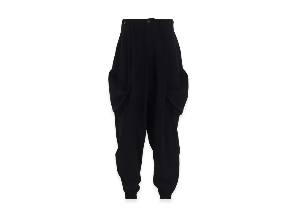 Y's Ta/Pe Crepe De Chine Flight Pants "Black"