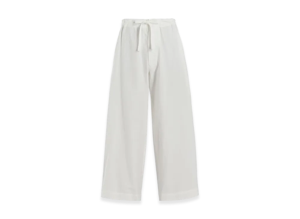 Y's Cotton Twill Straight String Pants "White"