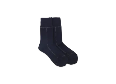Y's x Chicstocks Line Glitter Socks "Navy"