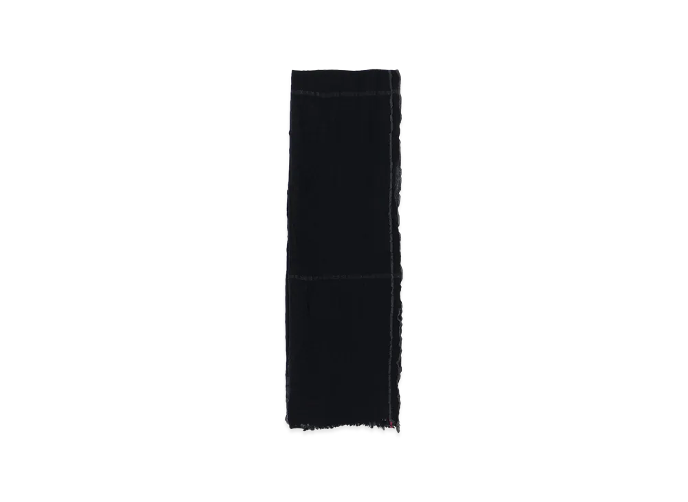 Y's W Plaid Frill Scarf "Black"
