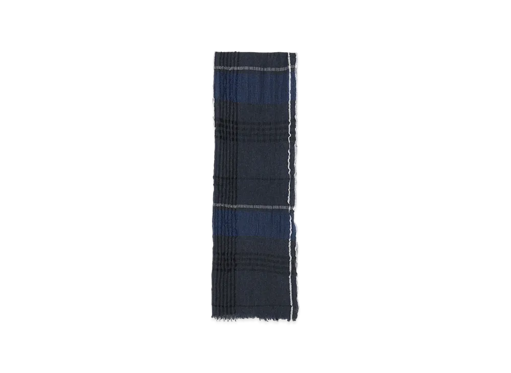 Y's W Plaid Frill Scarf "Grey"