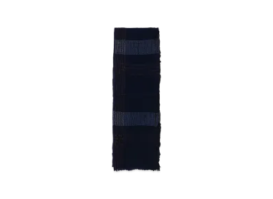 Y's W Plaid Frill Scarf "Navy"
