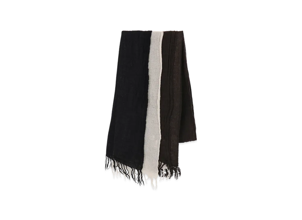 Y's Three-Layered Wool Scarf "Black"