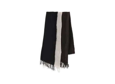 Y's Three-Layered Wool Scarf "Black"