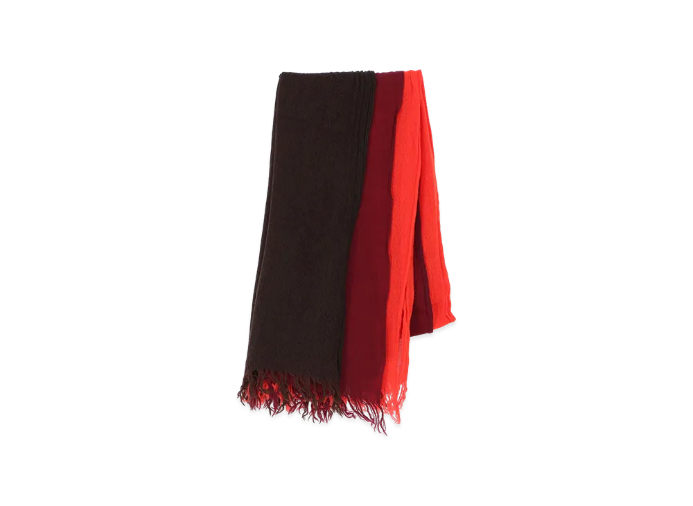 Y's Three-Layered Wool Scarf "Brown"