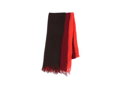 Y's Three-Layered Wool Scarf "Brown"