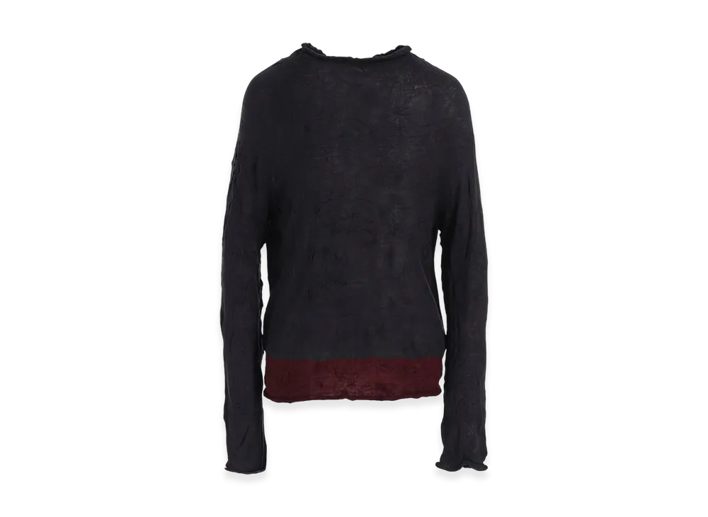 Y's Off Neck Wrinkled Long Sleeve Pullover "Charcoal"