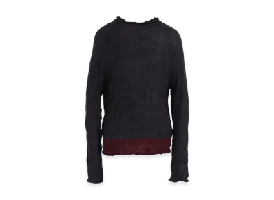 Y's Off Neck Wrinkled Long Sleeve Pullover "Charcoal"