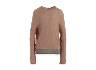 Y's Off Neck Wrinkled Long Sleeve Pullover "Pink"