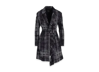 Y's Faded Plaid Jacquard Left Front Cloth Jacket "Black"