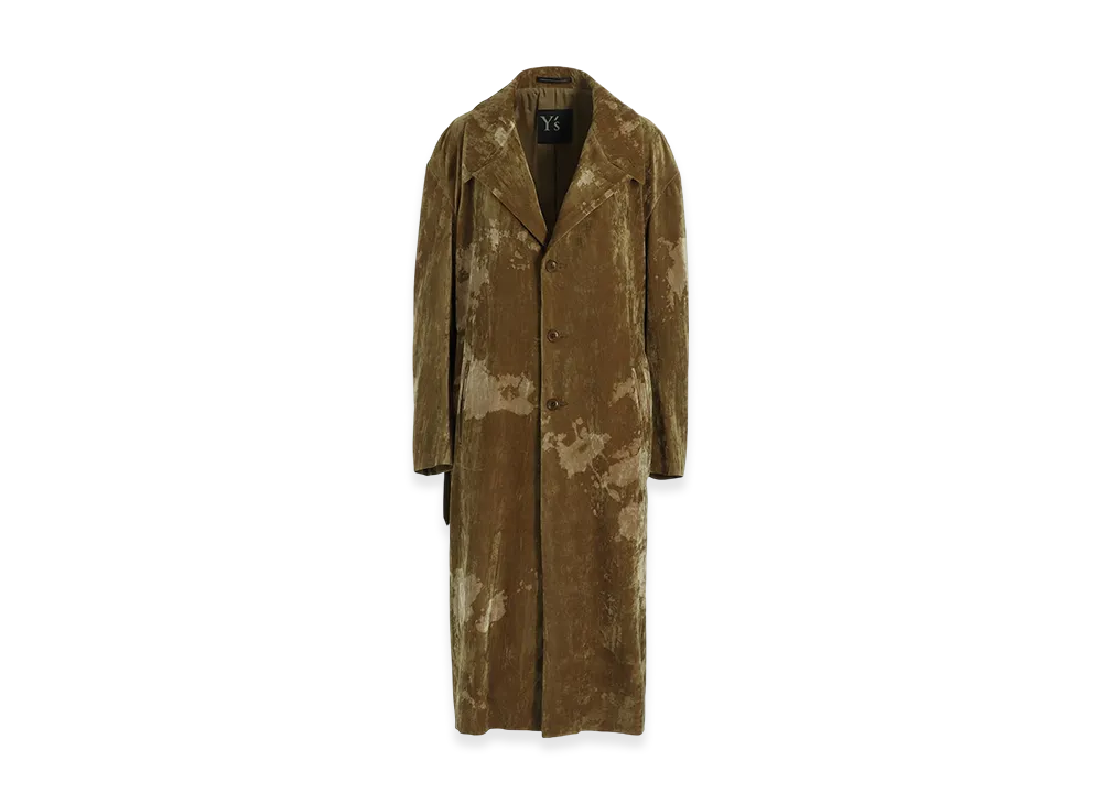 Y's Discharge-Printed Velvet Big Jacket "Beige"